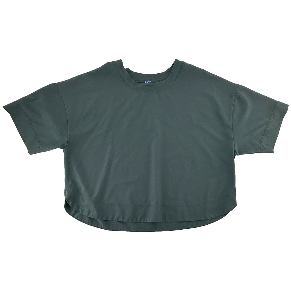 Old Navy Womens Top XS Green Cropped Athletic Quick Dry Stretch Short Sleeve